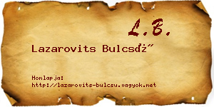 Lazarovits Bulcsú névjegykártya
